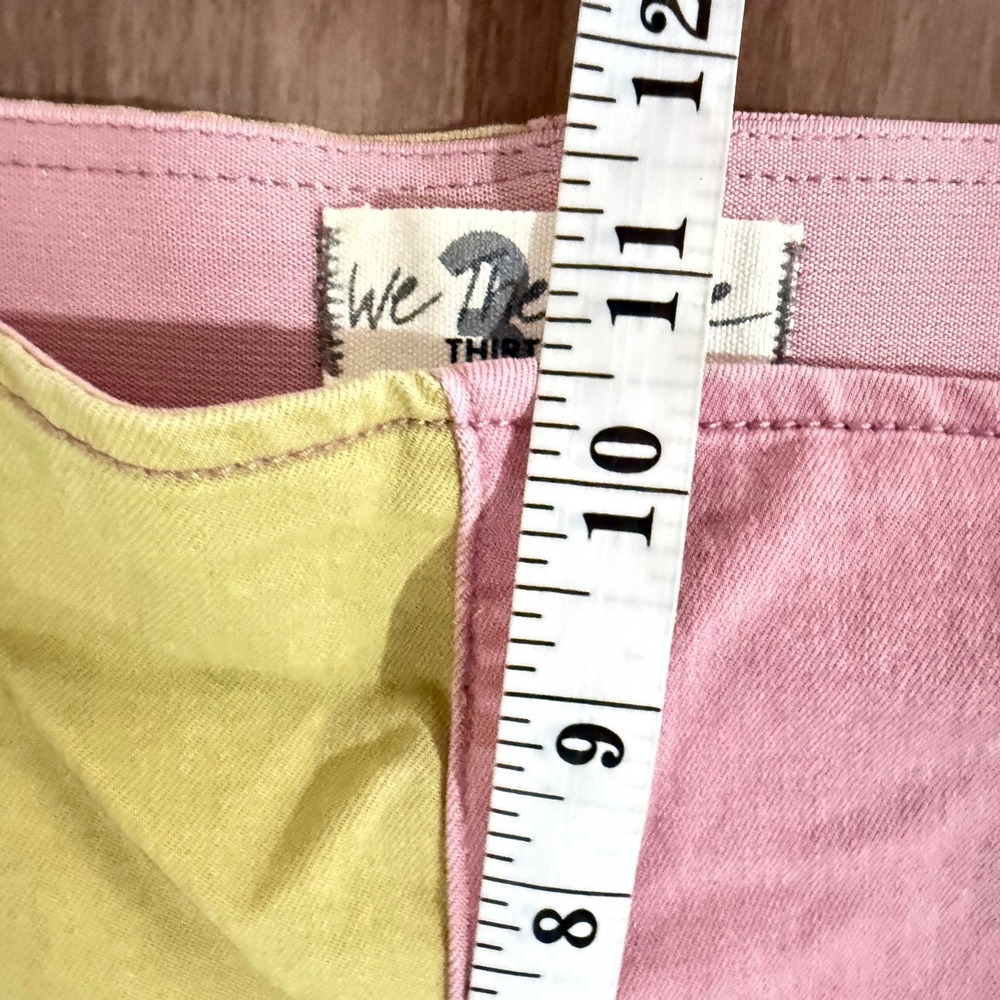 Free People‎ Flare Pants Womens 32 Pink Green Excellent Two Tone Split Leg Bell - Picture 8 of 10